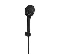 Sapho - Set pomme de douche, support et flexible, 4 jets, noir mat 1204-61B