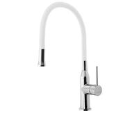 Sapho Sili - Robinet d’évier avec bras flexible, blanc/chrome SR481