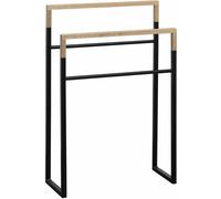 Sapho Ska - Porte-serviettes sur pied, noir mat/chêne SKA308