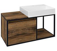Sapho Skara - Meuble lavabo, 100x50x47 cm, Collingwood chêne/noir mat CG004-1919