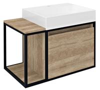 Sapho Skara - Meuble lavabo, 80x50x47 cm, chêne Alabama/noir mat CG003-2222