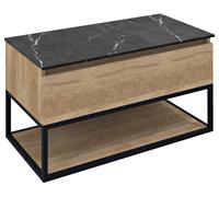 Sapho Skara - Meuble vasque, 90x50x45 mm, 1 tiroir, noir mat/chêne Alabama CG006-2222