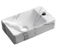 Sapho Small - Lavabo Margitha 38x22 cm, sans trop-plein, trou pour robinetterie, carrare MGT38217