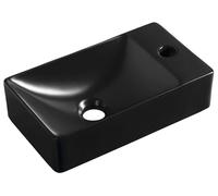 Sapho Small - Lavabo Margitha 38x22 cm, sans trop-plein, trou pour robinetterie, noir mat MGT3822B
