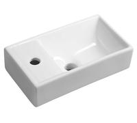 Sapho Small - Lave-main Minos 40x22 cm, avec trop-plein, trou pour robinet à gauche, blanc 4759