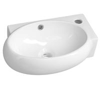 Sapho Small - Lave-main Ribera 43x29 cm, avec trop-plein, trou pour robinet à droite, blanc AR497