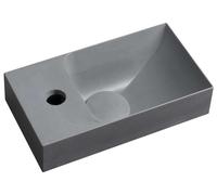 Sapho Small - Lave-mains 31x17 cm, sans trop-plein, trou de robinetterie à gauche, gris PK30017