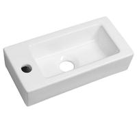 Sapho Small - Lave-mains 37x18 cm, sans trop-plein, trou pour robinetterie à gauche, blanc AR496