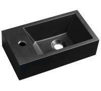 Sapho Small - Lave-mains 40x22 mm, sans trop-plein, trou pour robinetterie, noir AR400B