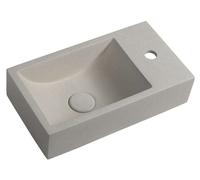Sapho Small - Lave-mains Crest, 40x22 cm, avec un trou pour robinet à droite, nanocouche, grèse blanc AR413