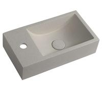Sapho Small - Lave-mains Crest, 40x22 cm, avec un trou pour robinet à gauche, nanocouche, grèse blanc AR410