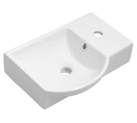 Sapho Small - Lave-mains Litos 45x32 cm, avec un trou pour mitigeur à droite, avec trop-plein, blanc 4079