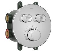 Sapho Smart Select - Mitigeur de douche thermostatique encastré, 2 sorties, avec corps d’encastrement, chrome RP032