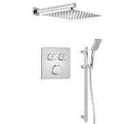 Sapho Smart Select - Set de douche avec thermostat encastré, avec corps d'encastrement, 30x30 cm, chrome RP042-02