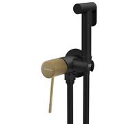 Sapho Solaris - Mitigeur de bidet encastré, avec douchette Stop, noir/doré mat WD040G