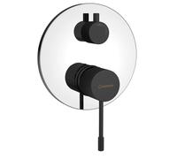 Sapho Solaris - Mitigeur encastré 2 sorties, avec corps d’encastrement, chrome/noir mat WD042CB