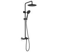 Sapho Solaris - Set de douche avec thermostat, 5 jets, noir mat/chrome WD139BC
