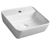 Sapho Tuje - Lavabo pour plan de travail, 46x42 cm, sans trop-plein, ouverture pour mélangeur, blanc TU0217