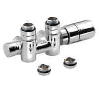 Sapho Twin Combi - Jeu de raccordement thermostatique, raccordement central 50 mm, version droite, chrome CP5010S