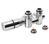 Sapho Twin Combi - Jeu de raccordement thermostatique, raccordement central 50 mm, version droite, chrome CP5012S