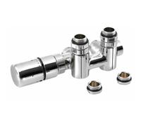 Sapho Twin Combi - Jeu de raccordement thermostatique, raccordement central 50 mm, version droite, chrome CP5012S