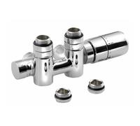Sapho Twin Combi - Kit de raccordement des vannes thermostatiques, raccordement central 50 mm, droite, chromé CP5010S