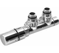 Sapho Twin - Kit de raccordement vannes thermostatique pour raccordement central, entraxe 50 mm, version gauche, chrome CP3012S