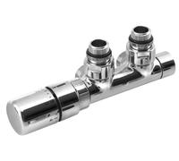 Sapho Twin - Kit de raccordement vannes thermostatique pour raccordement central, entraxe 50 mm, version gauche, chrome CP3012S