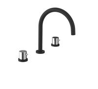 Sapho Ultrasan - Mélangeur lavabo, montage 3 trous, noir mat/chrome UT017VBC