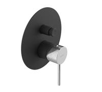 Sapho Ultrasan - Mitigeur encastré 2 sorties, avec corps d’encastrement, noir mat/chrome UT042VBC
