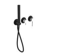 Sapho Ultrasan - Mitigeur encastré, installation 3 trous, avec corps d'encastrement, avec accessoires, noir mat/chrome UT045VBC