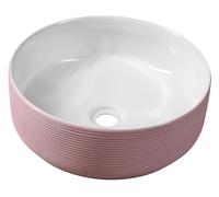 ARDEA Lavabo en céramique à poser, diam. 41cm, Rose