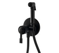 Sapho Versi - Mitigeur de bidet encastré, avec douchette et corps d'encastrement, noir mat RV013/15