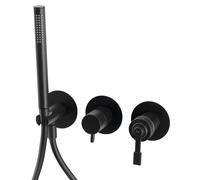 Sapho Versi - Mitigeur encastré avec corps d'encastrement, 2 sorties, avec accessoires, noir mat RV052/15