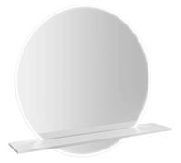 Sapho Viso - Miroir avec éclairage LED et étagère, diamètre 70 cm, blanc mat VS070-02