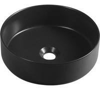Sapho Washbasins - Lavabo de comptoir, diamètre 360 mm, sans trop-plein, noir mat 10NF65036B