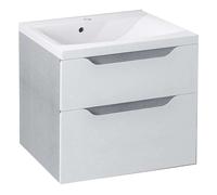 Sapho Wave - Meuble lavabo 60x65x48 cm, 2 tiroirs, blanc/chêne argenté WA060-3011