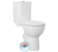 Sapho - WC combiné Sanivex, siège surélevé, Rimless, évacuation vario, blanc PC108WR