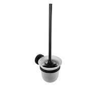 Sapho X-Round - Brosse WC murale avec support, verre mat/noir XR303B