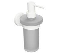 Sapho X-Round - Distributeur de savon avec support, verre dépoli / blanc XR101W