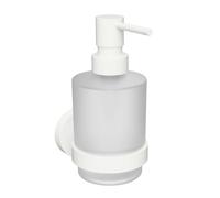 Sapho X-Round - Distributeur de savon avec support, verre dépoli / blanc XR103W