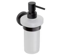 Sapho X-Round - Distributeur de savon avec support, verre mat / noir XR101B