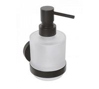 Sapho X-Round - Distributeur de savon avec support, verre mat / noir XR103B