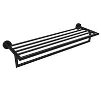 Sapho X-Round - Étagère avec porte-serviettes, longueur : 55 cm, noir XR421B