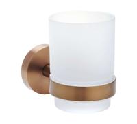 Sapho X-Round - Porte bosses à dents et dentifrice Copper, verre dépoli/cuivre mat XR903PG