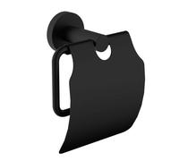 Sapho X-Round - Porte-papier toilette, avec couvercle, noir mat XR732B
