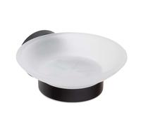 Sapho X-Round - Porte-savon avec support, verre dépoli / noir XR803B