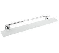 Sapho X-SQUARE - Étagère avec porte-serviettes, longueur 80 cm, verre au lait/chrome XQ458