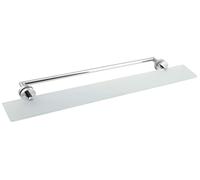 Sapho X-SQUARE - Étagère avec porte-serviettes, longueur 80 cm, verre au lait/chrome XR458