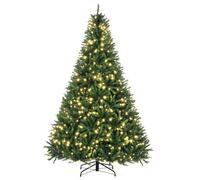 HOMCOM Sapin de Noël Artificiel Lumineux 210H cm LED x 700 Blanc Chaud + Support Pied 2154 Branches Vert